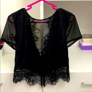 Black crop top Express.